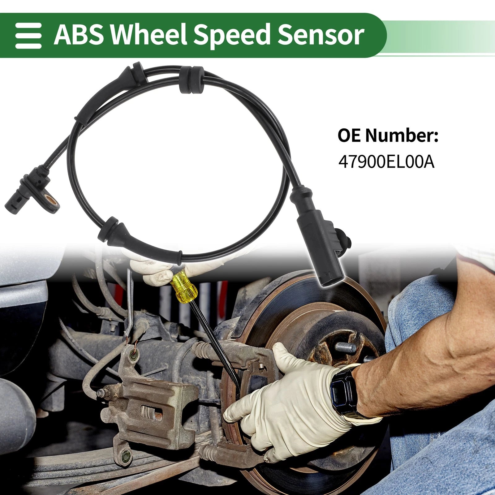 ABS Wheel Speed Sensor No. 47900EL00A for Nissan Versa (2007–2012) Rear Right