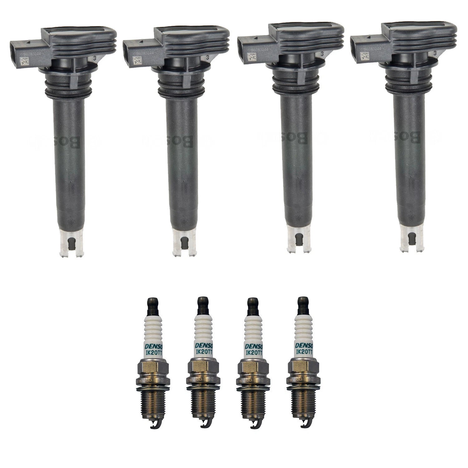 Set of 4 Ignition Coils & Iridium TT Spark Plugs for Audi A4, VW Tiguan (2009–2016)
