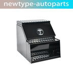 Black Aluminum Tool Box with Saddle Step for Semi Truck (28"x25"x24")