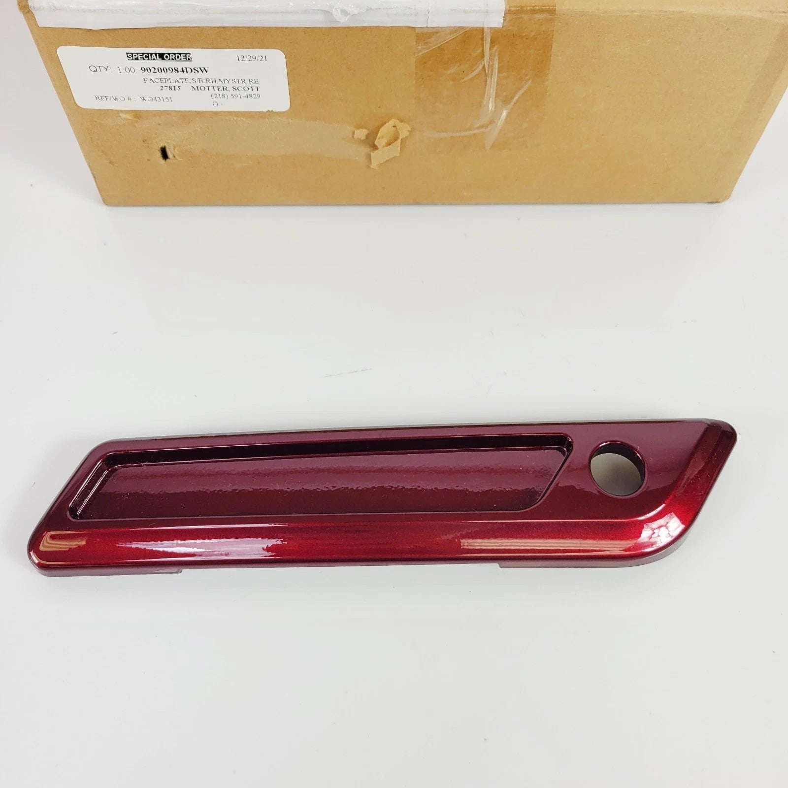 OEM Right Saddlebag Latch Hinge Cover for Harley Touring (2014–2023) Mysterious Red Sunglo