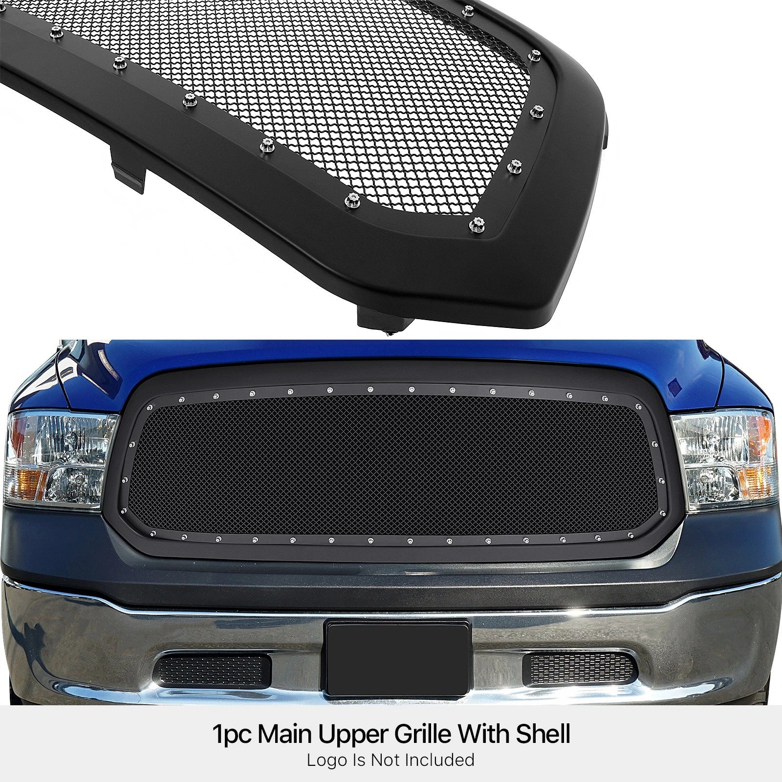 Upper Black Rivet Mesh Grille for Ram 1500 (2013-2021)