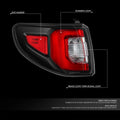 Chrome Red Driver Left Side Tail Light Assembly for GMC Acadia Limited (2013–2017)