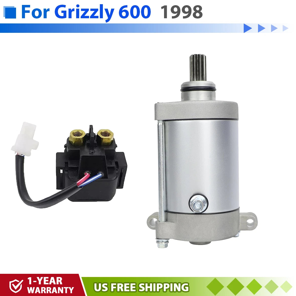 Starter with Relay for Yamaha Grizzly 600 YFM600 (1998) 4WV-81890-00-00
