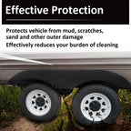 Tandem Trailer Fenders Skirt Set for RVs Campers Trailers (Black)