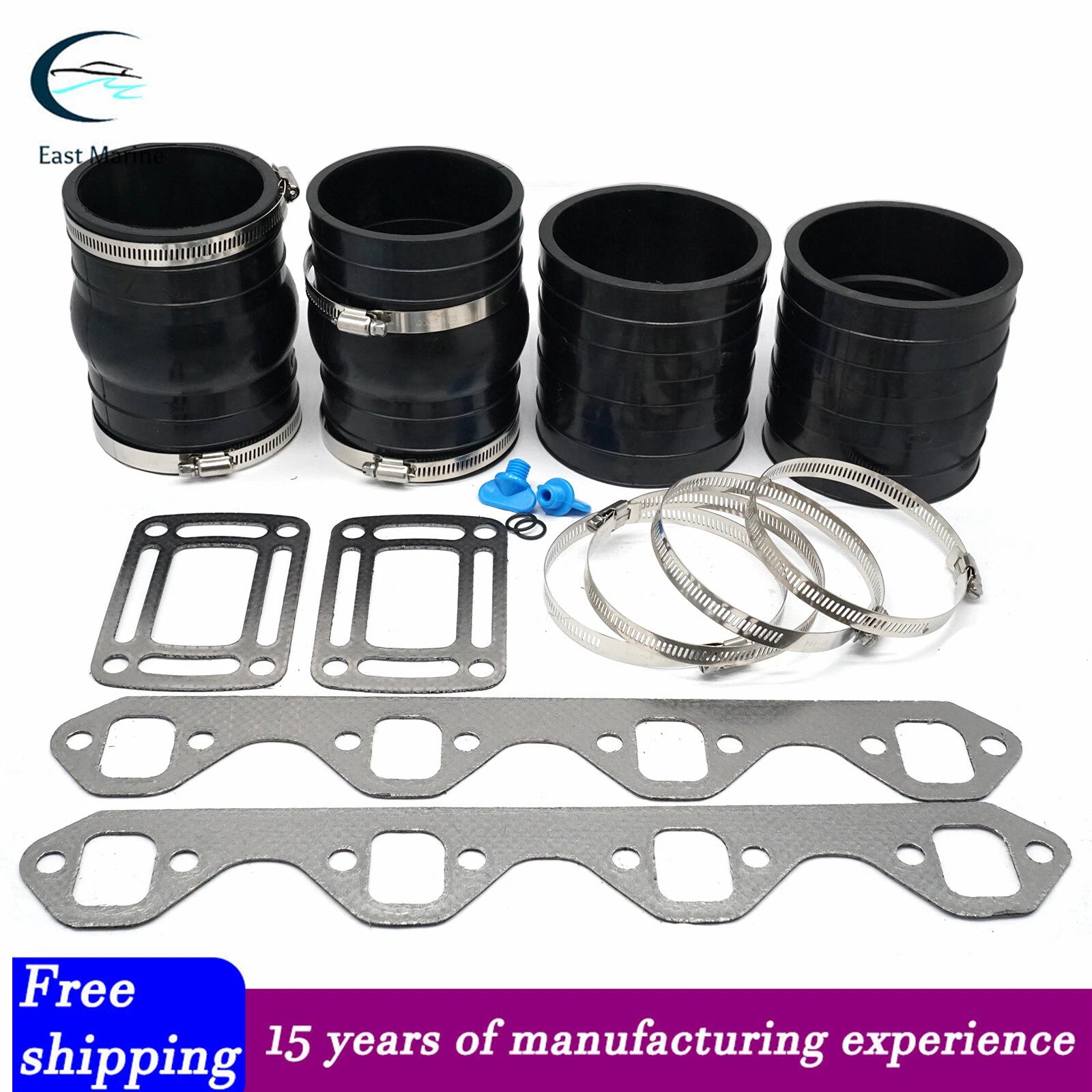 Exhaust Manifold Kit for OMC Ford 302 351 CID (1991–Present) 3853608 3852741