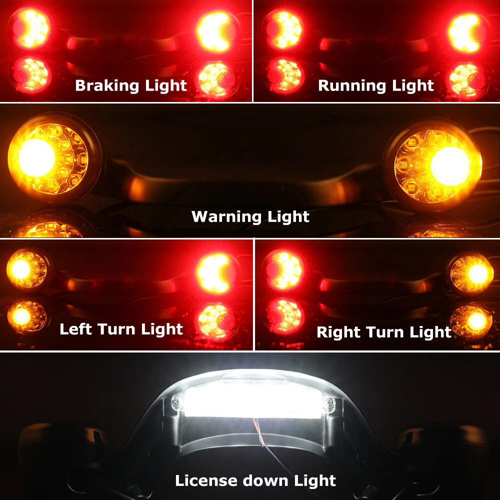 Matte Black Bullet Rear LED Turn Signals Bar for Harley Road Street Glide (2010–2023)
