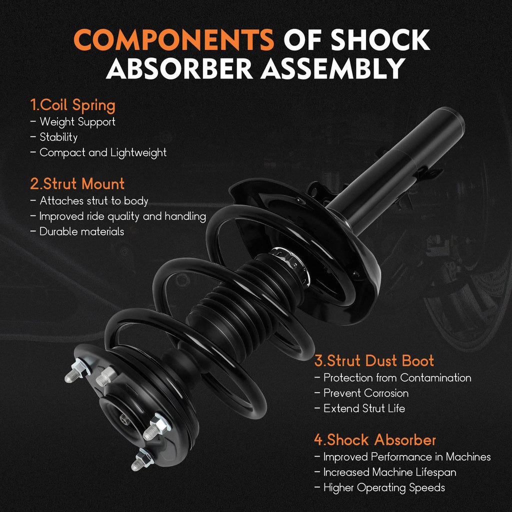 Pair Front Strut & Coil Spring Assembly for Honda Accord (2013-2017)