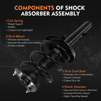 Pair Front Strut & Coil Spring Assembly for Honda Accord (2013-2017)
