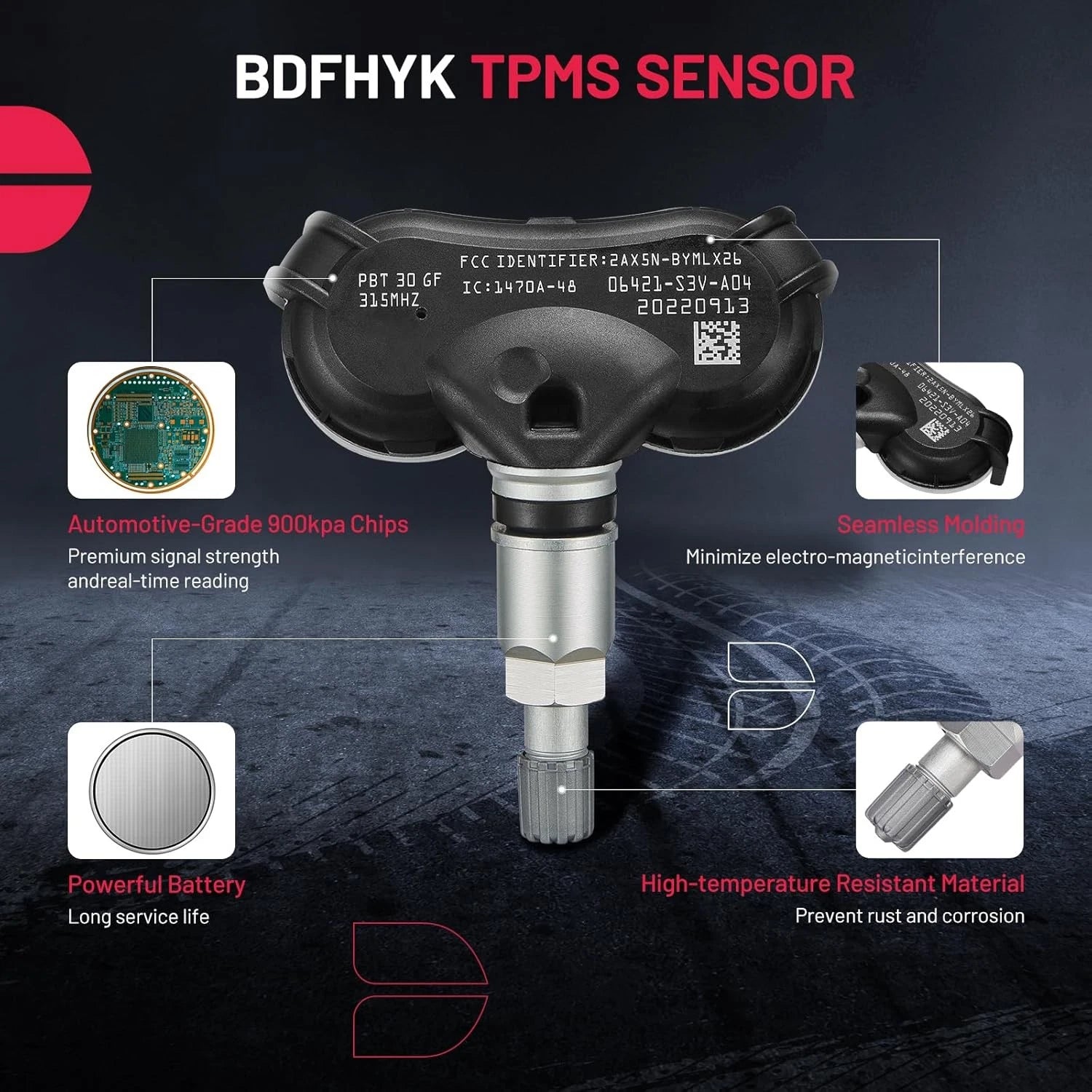 Set Tire Pressure Sensor TPMS 315MHz for Acura MDX RL TL Pilot (2004-2010)
