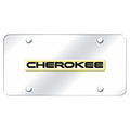 Gold Name on Chrome License Plate - Officially Licensed for Jeep Cherokee