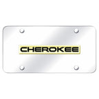Gold Name on Chrome License Plate - Officially Licensed for Jeep Cherokee