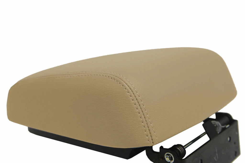 Leather Console Lid Armrest Cover for Mitsubishi Montero (2001–2006) Beige