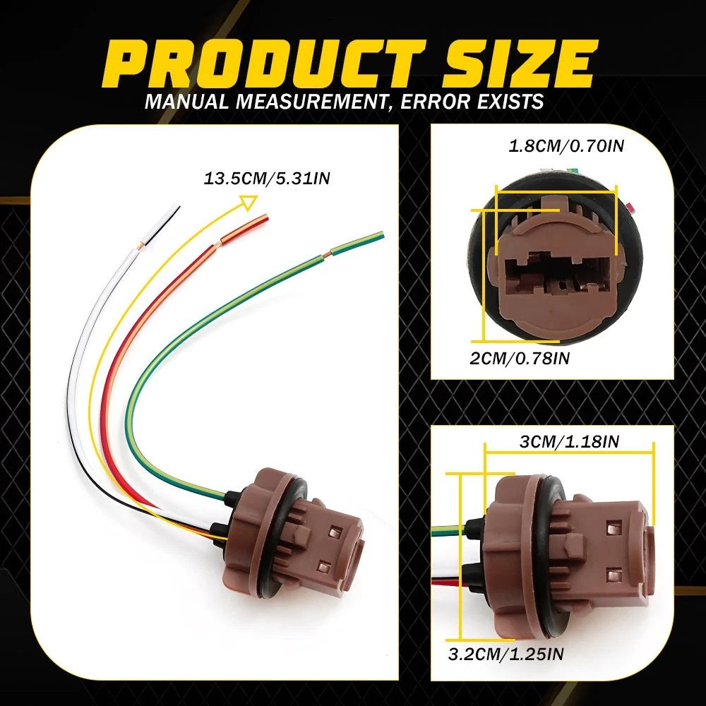 Universal Pigtail Wire Female Socket 7443 Harness for Tail Brake Lamps