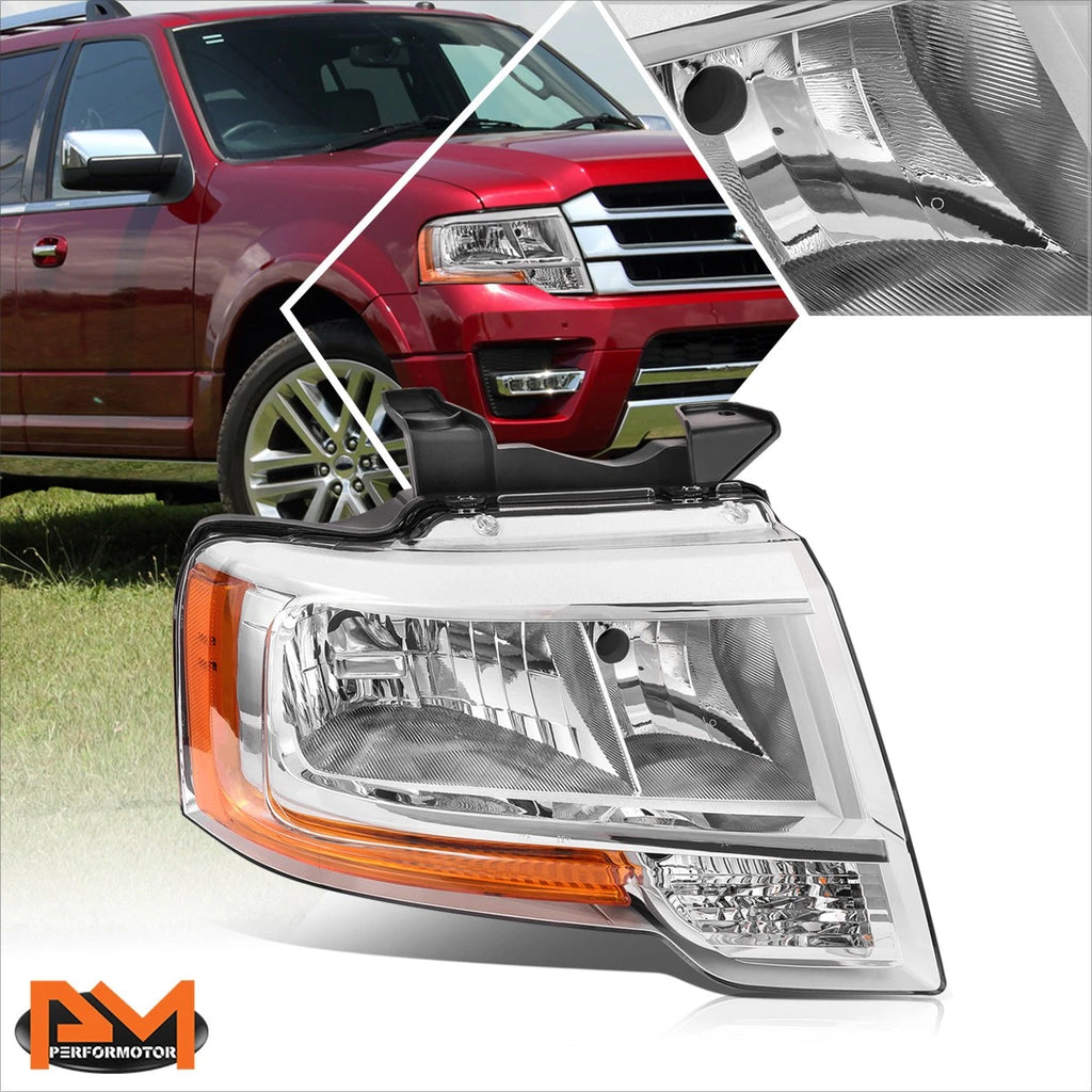 Right Side Headlight Lamp Chrome/Clear for Ford Expedition (2015–2017)