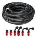 5/8" 10AN Nylon Stainless Steel Braided Oil Fuel Line Fittings Kit 20FT