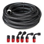 5/8" 10AN Nylon Stainless Steel Braided Oil Fuel Line Fittings Kit 20FT