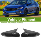 Set of 2 Side Mirror Cover Caps for Honda Civic (2016–2021) - Black