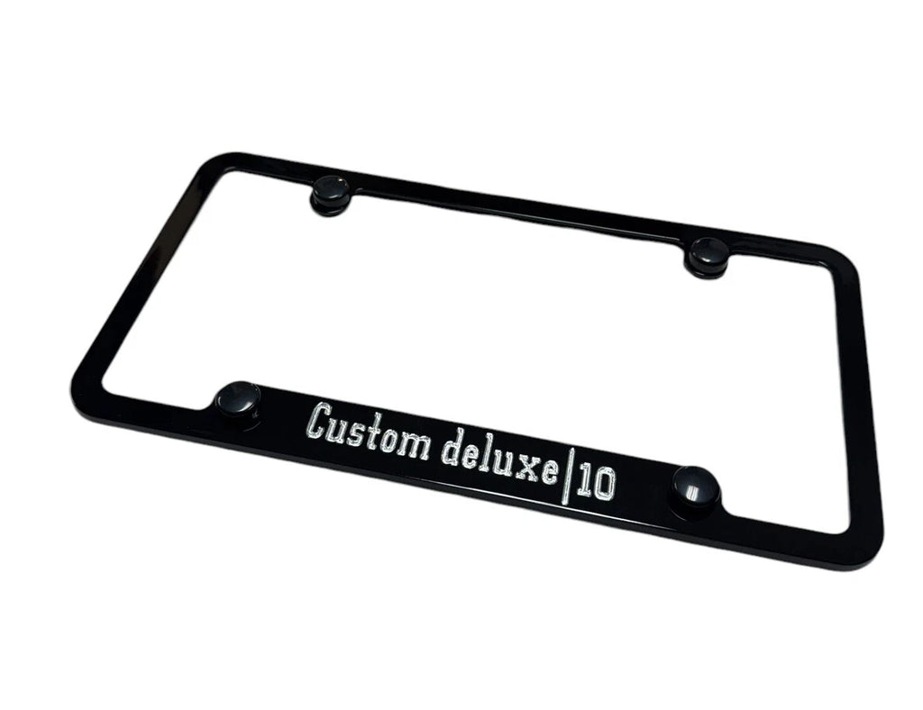 License Plate Frame Engraved Chevrolet Custom Deluxe Front (2010–2019)