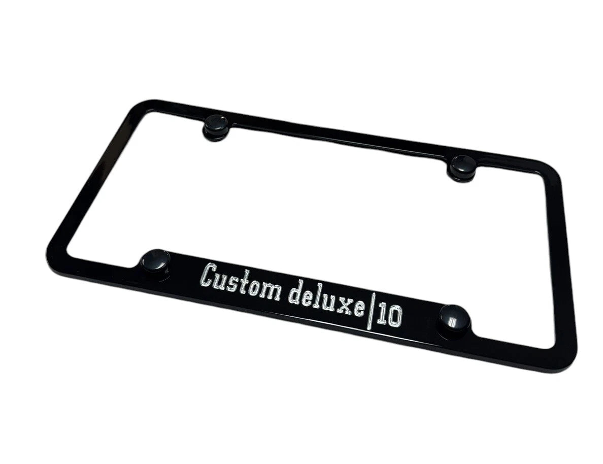 License Plate Frame Engraved Chevrolet Custom Deluxe Front (2010–2019)