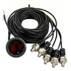 5in1 52mm Air Pressure Gauge PSI for Car Display with Sensor - Red LED