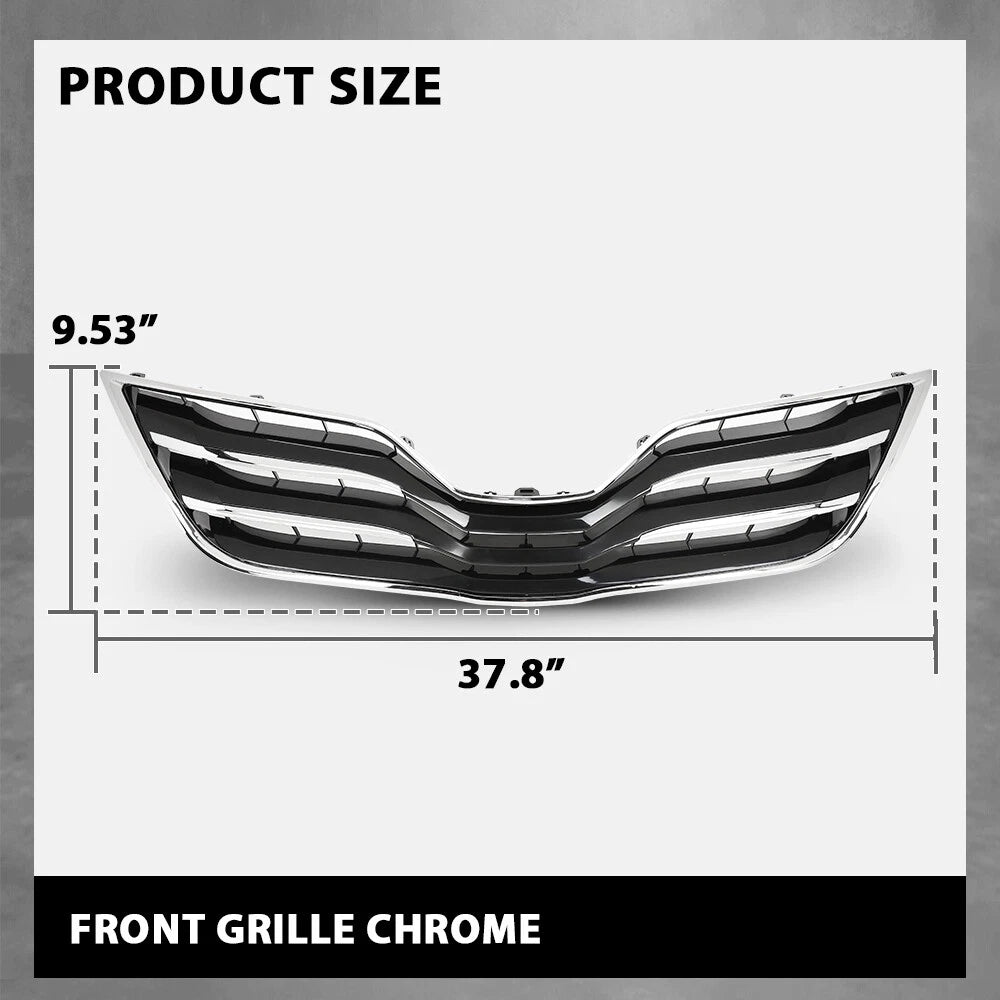 Front Upper Grille for Toyota Camry XLE (2010–2011) Black & Chrome