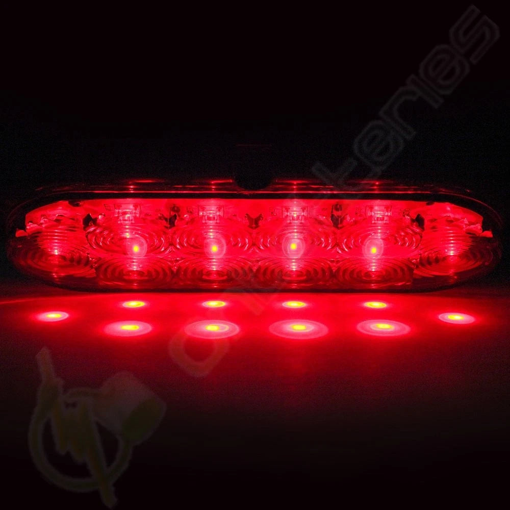 4X 6" Red Oval Surface Mount LED Turn Brake Stop Tail Light for Truck Trailer RV