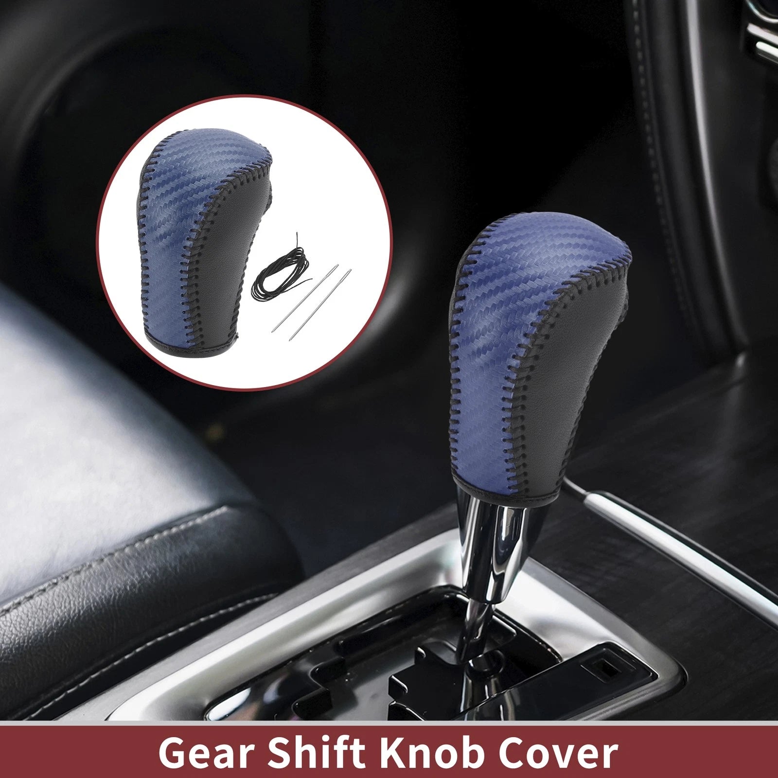 Gear Shift Knob Cover for Mazda CX-5 (2013–2014) Blue Faux Leather