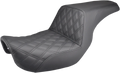 SADDLEMEN Step-Up Seat for Dyna (806-04-172) - Front Lattice Stitch - Black