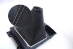 Shift Boot for Mitsubishi Lancer (2008–2016) - PVC Leather, Gray Stitch