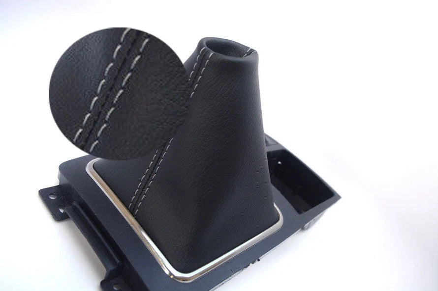 Shift Boot for Mitsubishi Lancer (2008–2016) - PVC Leather, Gray Stitch