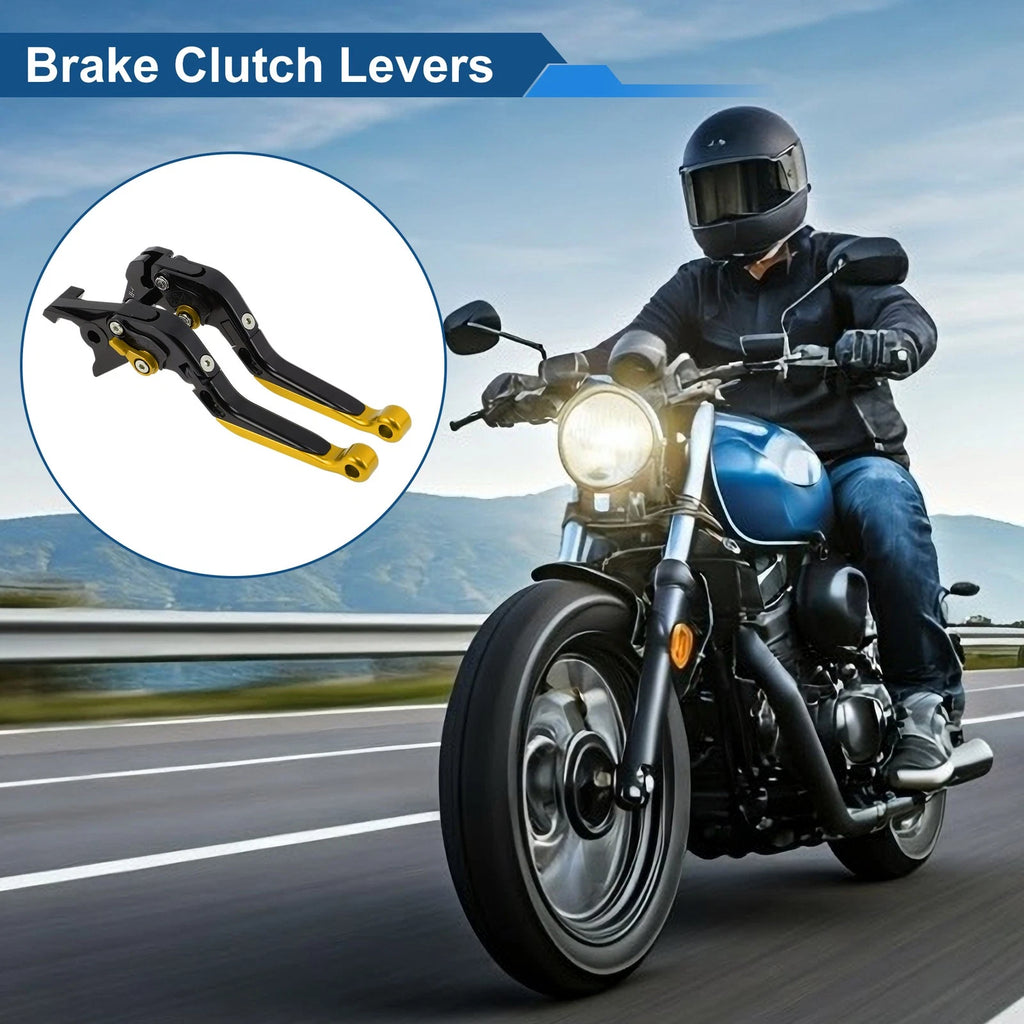 Adjustable Brake Clutch Lever for Honda CBR650R (2014–2022) Black Gold Tone