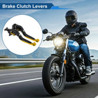 Adjustable Brake Clutch Lever for Honda CBR650R (2014–2022) Black Gold Tone
