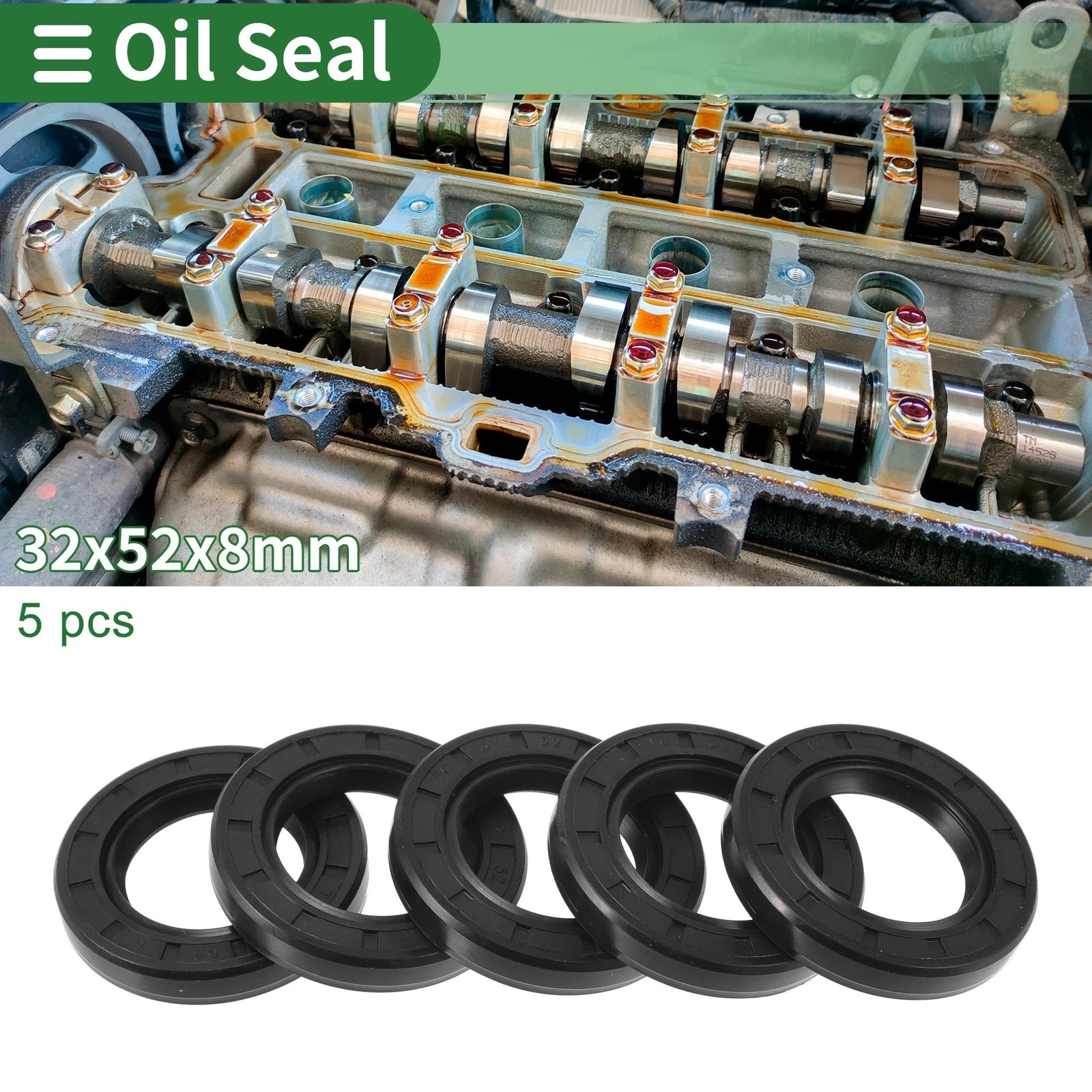 Set of 5 Oil Seal Rotary Shaft Seal NBR Rubber 32x52x8mm