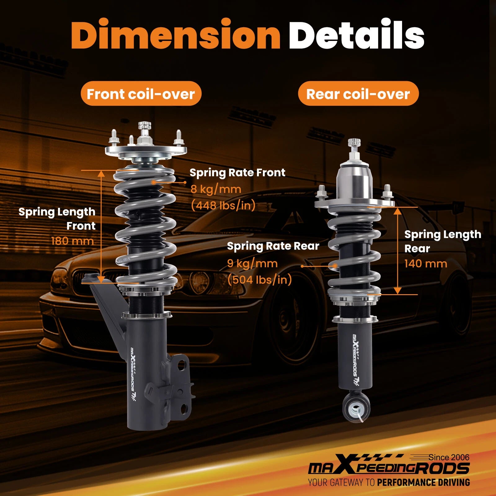 Coilovers Suspension Spring Kit for Honda CR-V (2002-2006)