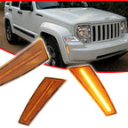 2X Amber Lens LED Front Bumper Side Marker Light for Jeep Liberty (2008–2012)