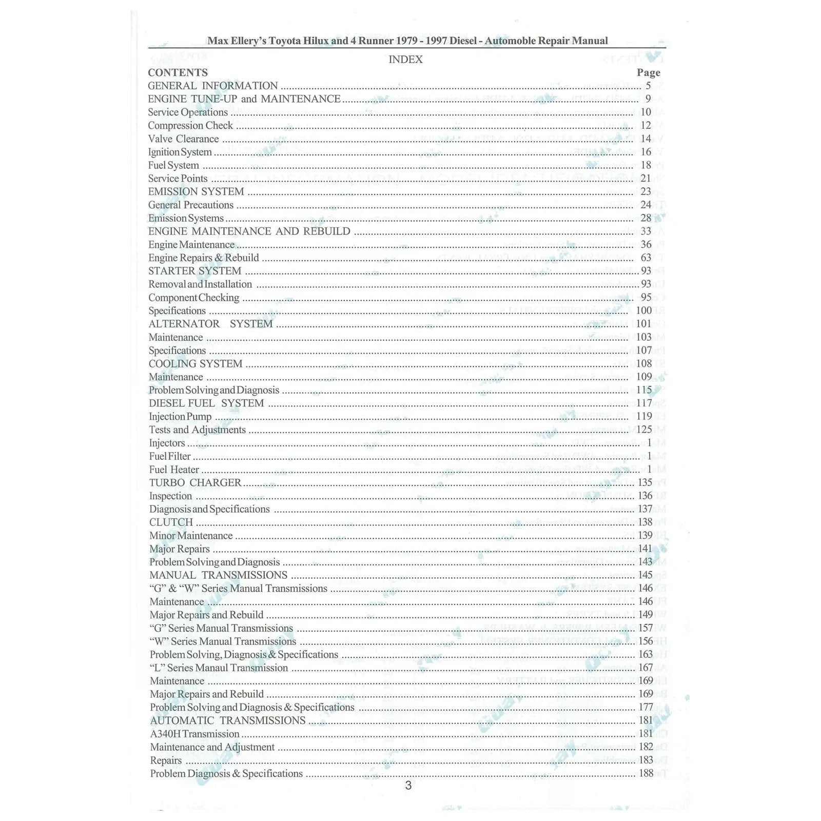Workshop Manual for Toyota Hilux Diesel L LN40 LN46 LN55 MaxEllery Repair Book