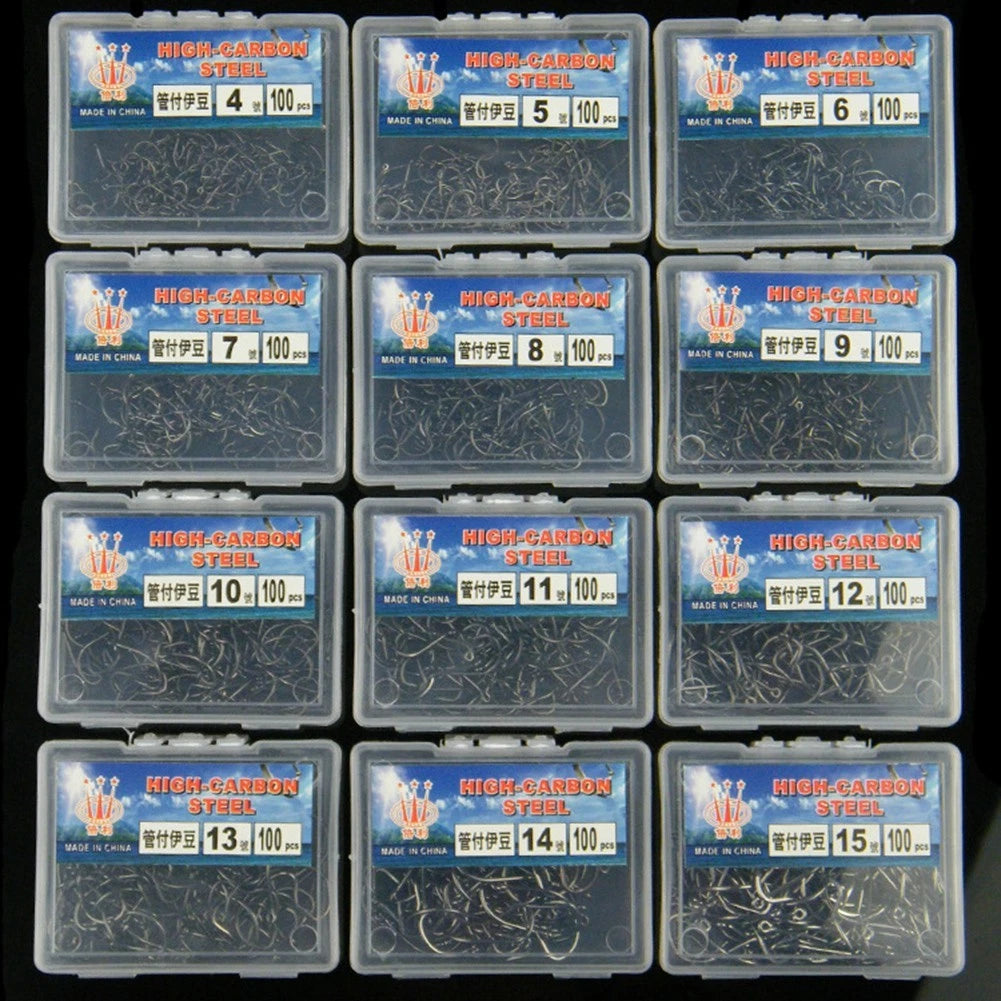 Fish Hook Box for Crooked Mouth (100 Tubes, 5#-15#)