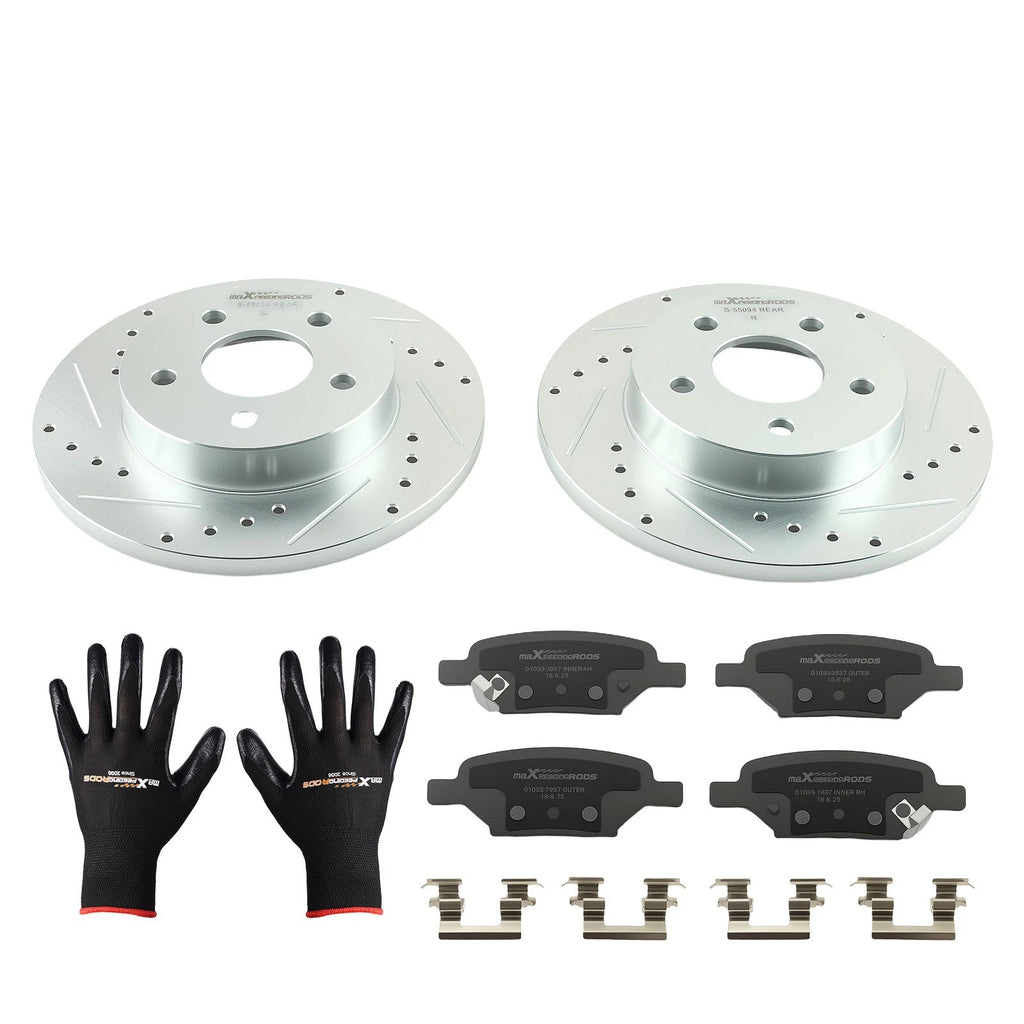 Set of 2 Rear Brake Rotors + Ceramic Pads for Chevrolet HHR (2008–2010) S-55094