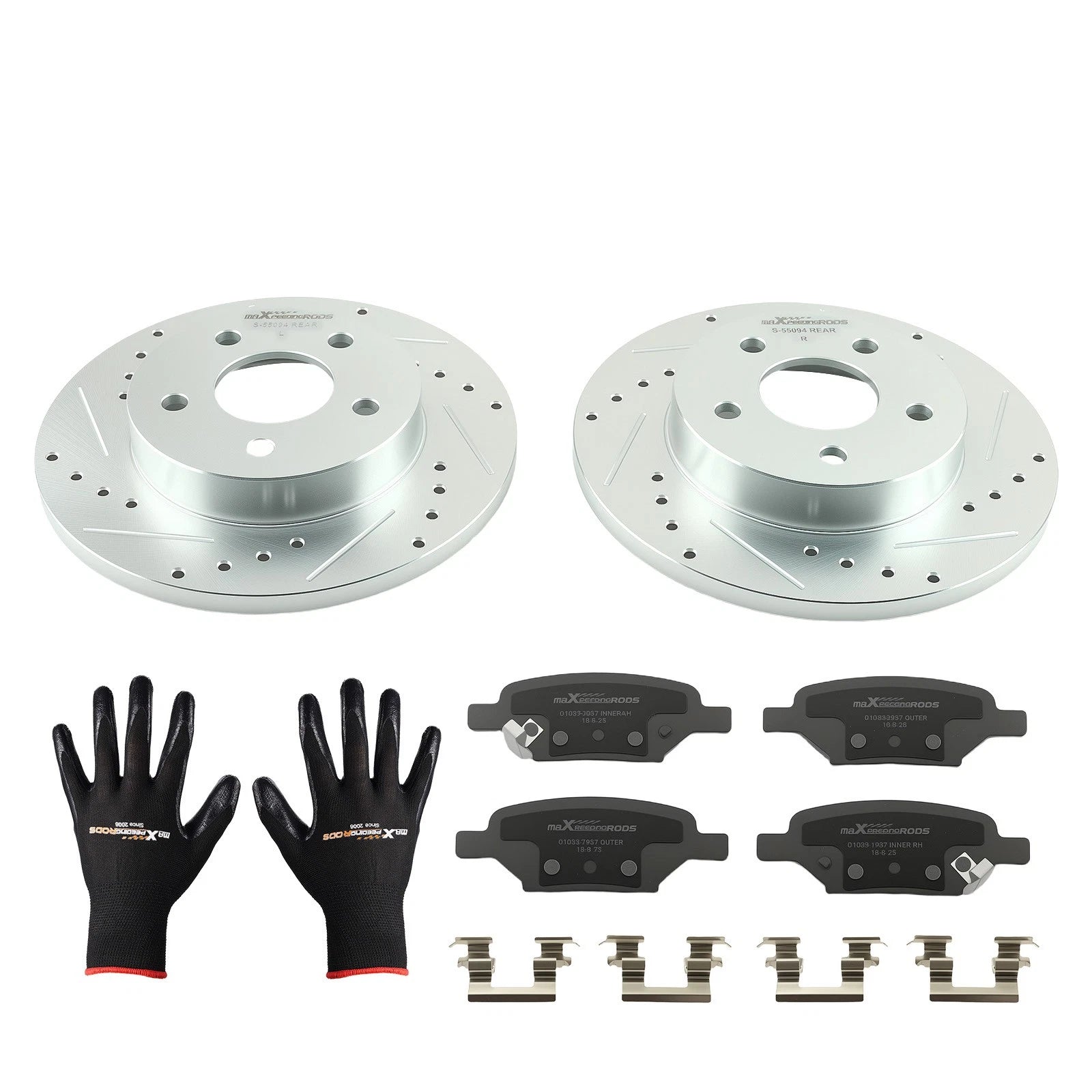 Set of 2 Rear Brake Rotors + Ceramic Pads for Chevrolet HHR (2008–2010) S-55094