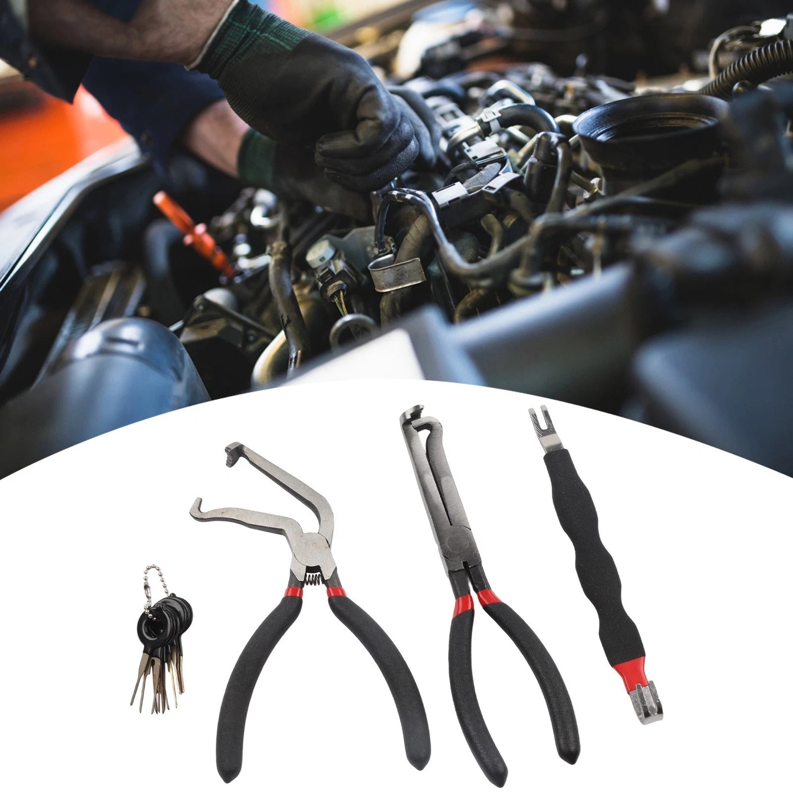 3Pcs Electrical Disconnect Pliers with 8 Terminal Removal Tools for Cars