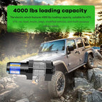 4000lb Electric Winch for Truck (12V, 4.8mm x 15m Steel Rope)