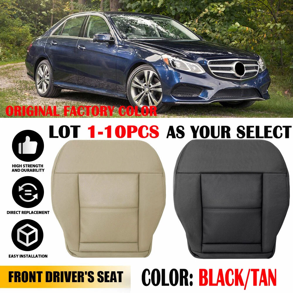 Set of 2 Driver Leather Bottom Seat Covers for Mercedes Benz E350 E550 (2010–2024)