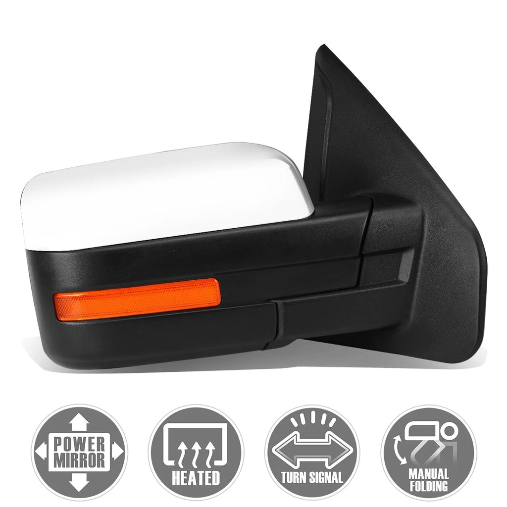 LED Chrome Side Mirror for Ford F150 (2004–2014) Right Passenger Side