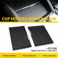 2X Front Console Cup Holder Roller Blind Cover for BMW X5 X6 (2007–2013)