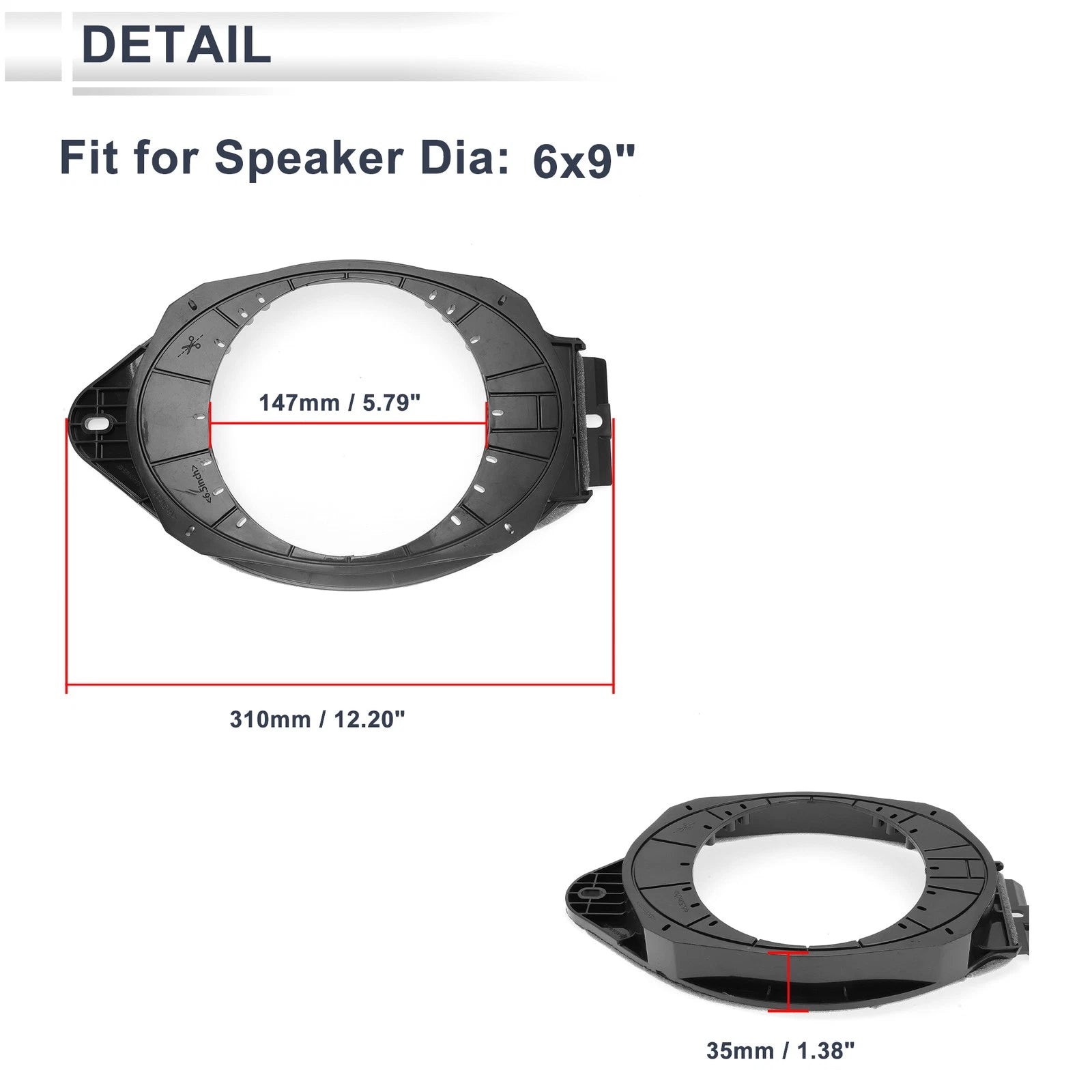 Set of 2 Speaker Spacer Rings for Buick 6x9" Tweeter