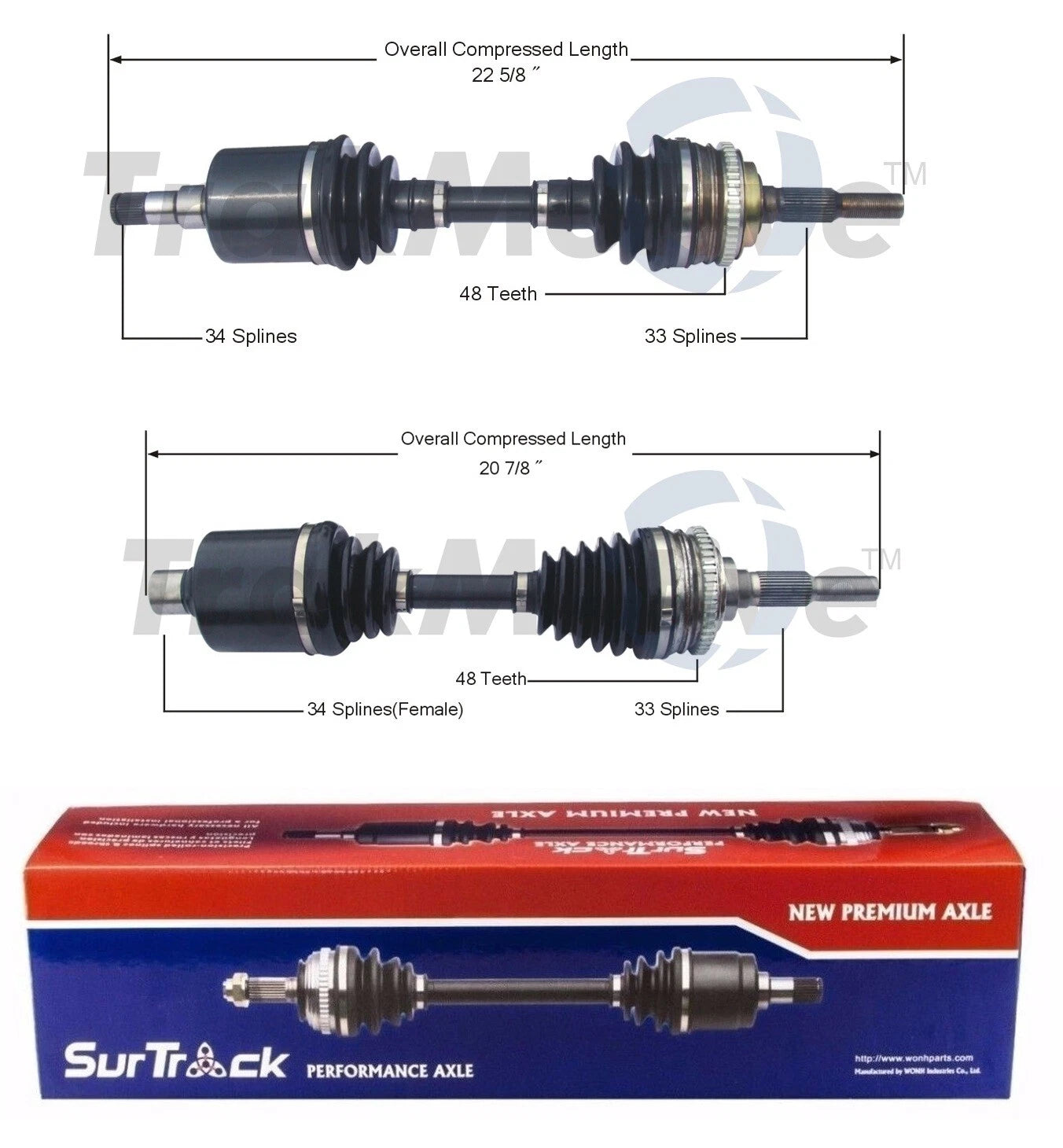 Set of 2 Front CV Axle Shafts for Cadillac Pontiac Chevy (FWD, Manual)