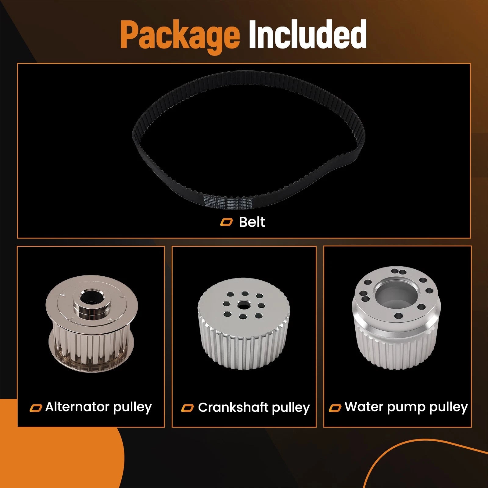 Aluminum Gilmer Belt Drive Pulley Kit for Ford SBF 289 302 351W (1962–1995)