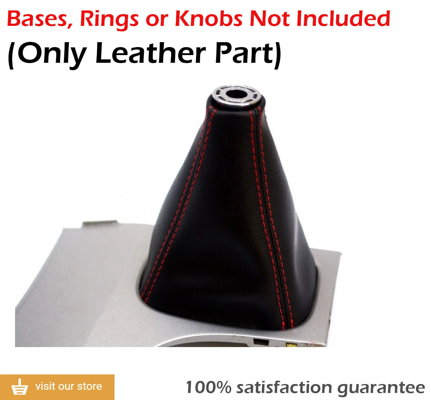 Manual Shift Boot for Toyota Camry (2007–2011) Red Stitch Leather Synthetic