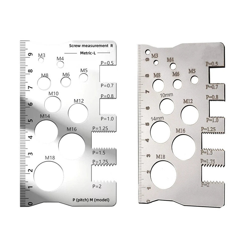 Metric Screw Thread Pitch Gauge for Bolt Nut Set (Stainless Steel)