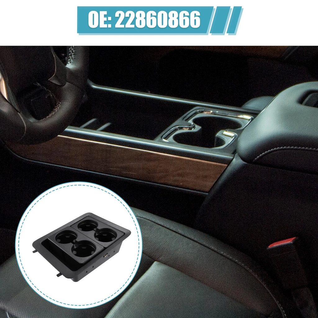 Set of 1 Center Console Cup Holder Bezel Black for Chevrolet Silverado 1500 (2014–2019) 22860866